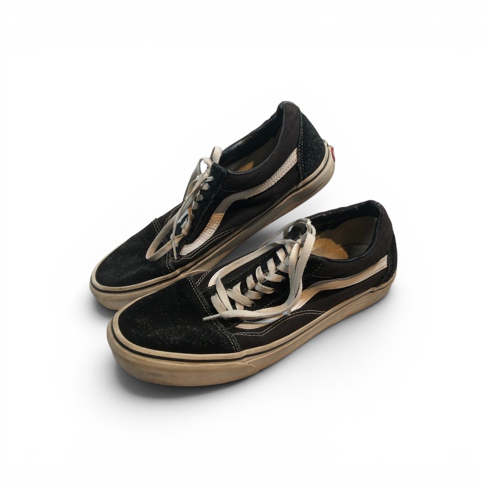 Vans Old Skool Black White Suede Canvas Skate Shoes Mens 11 Low Top Sneakers